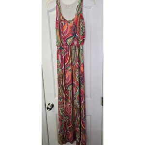 Paisley Maxi Dress Racerback Boho Resortwear Retro Hippie Small‎ S Festival